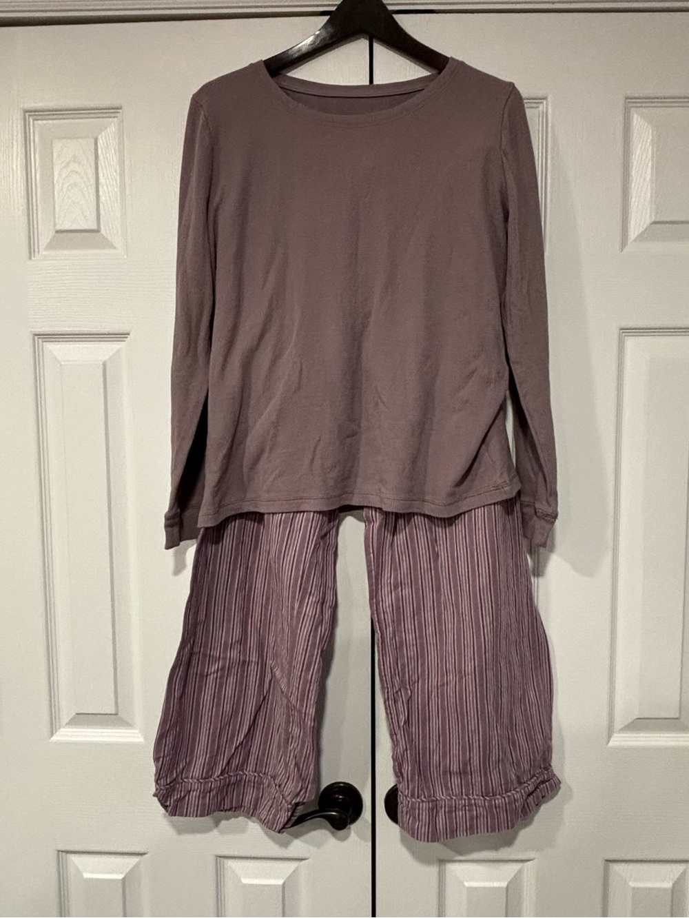 Gilligan & O'Malley Mauve Waffle-Knit Sleep Top & Capris XXL